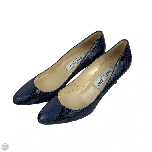 Shoes Luxury Designer By Jimmy Choo In Snakeskin Print, Size: 38.5