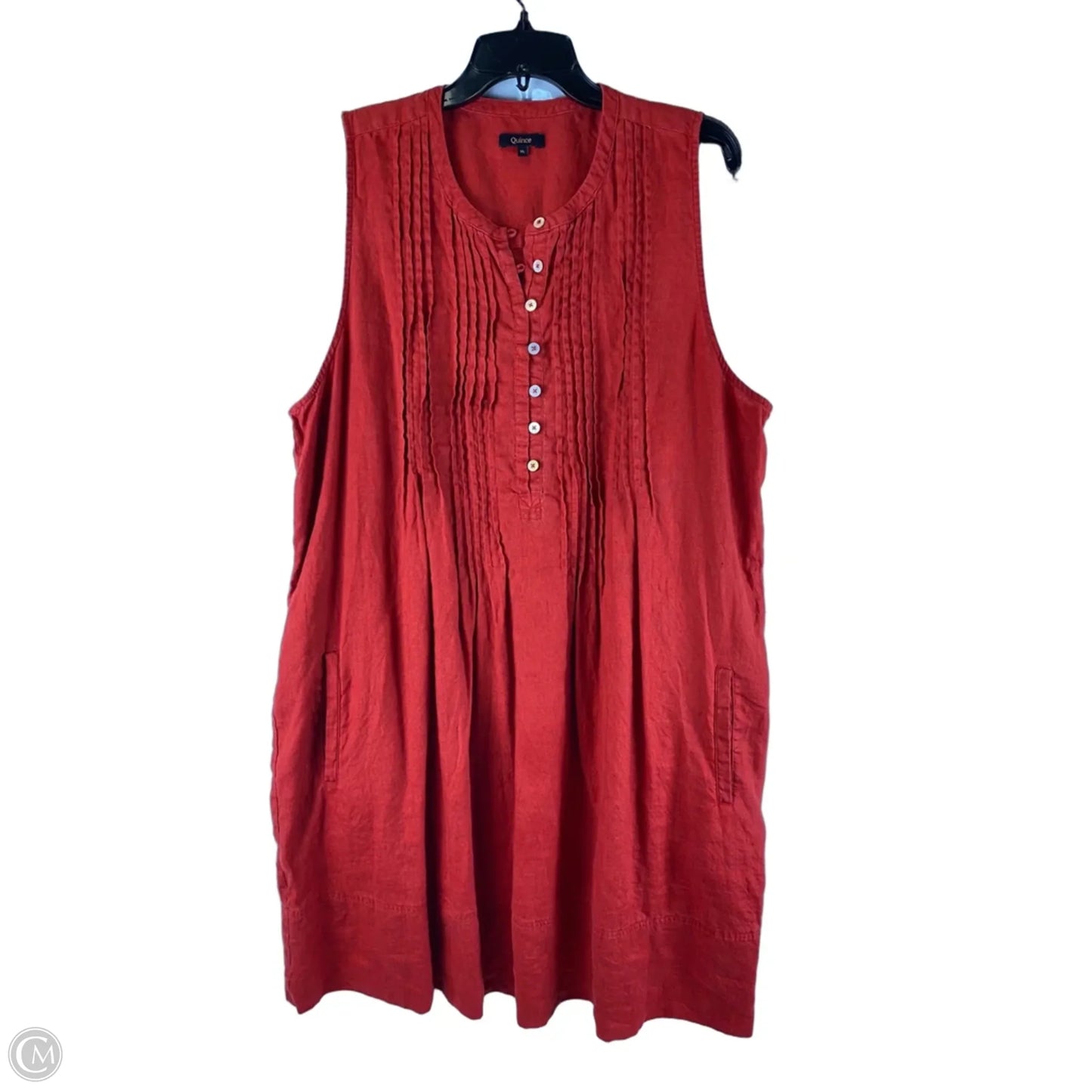 Dress Casual Short By Quince In Red, Size: Xl 100% Linen