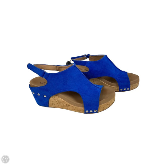 Sandals Heels Wedge By Corkys In Blue, Size: 7