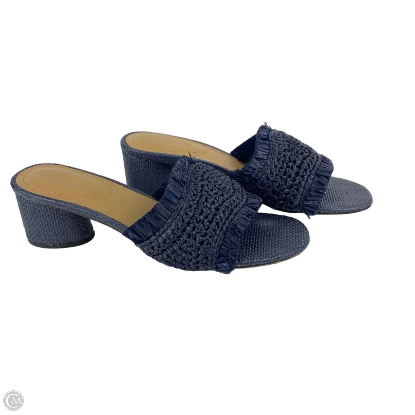 Sandals Heels Block By Chicos In Navy, Size: 9