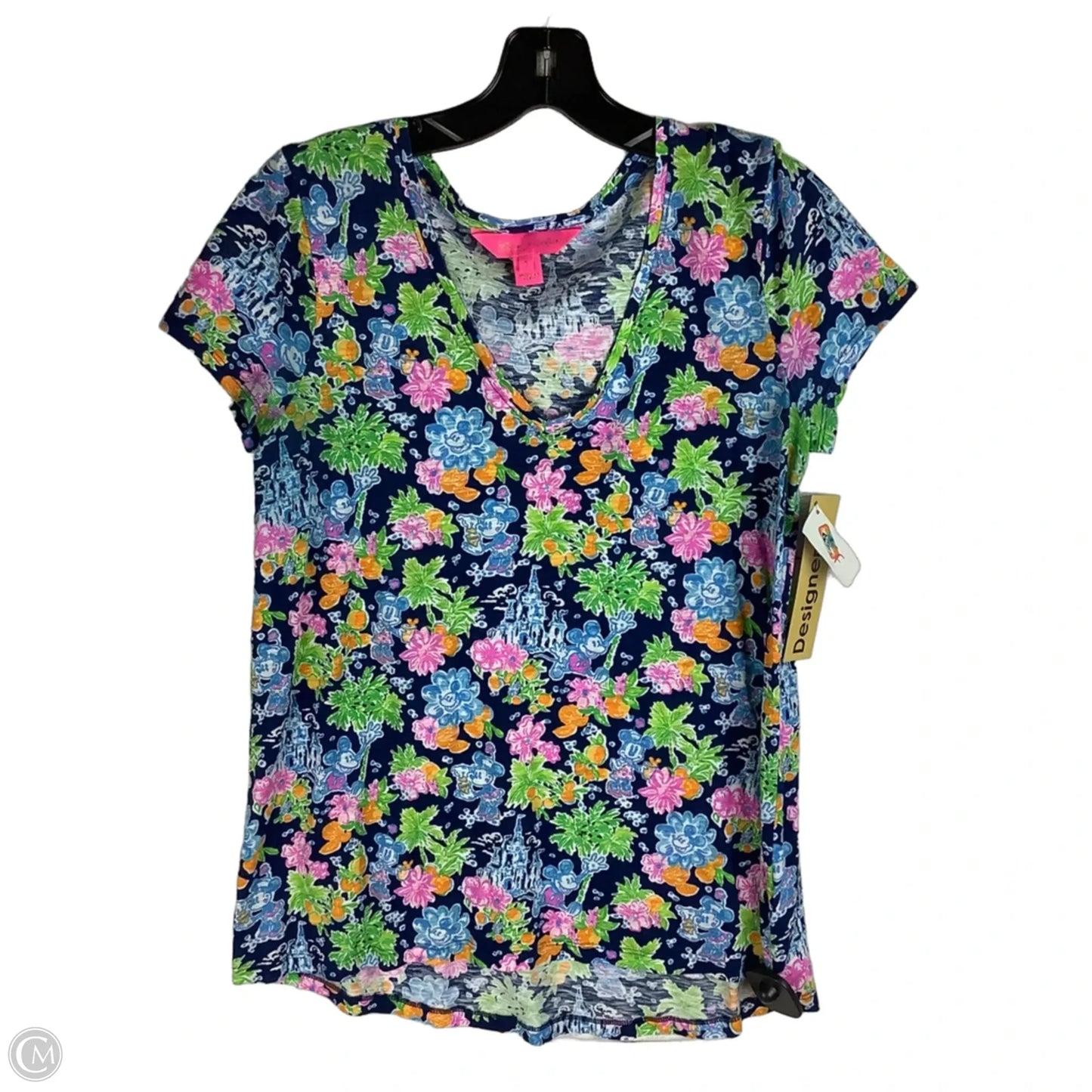 Top Short Sleeve Designer By Lilly Pulitzer In Blue, Size: S