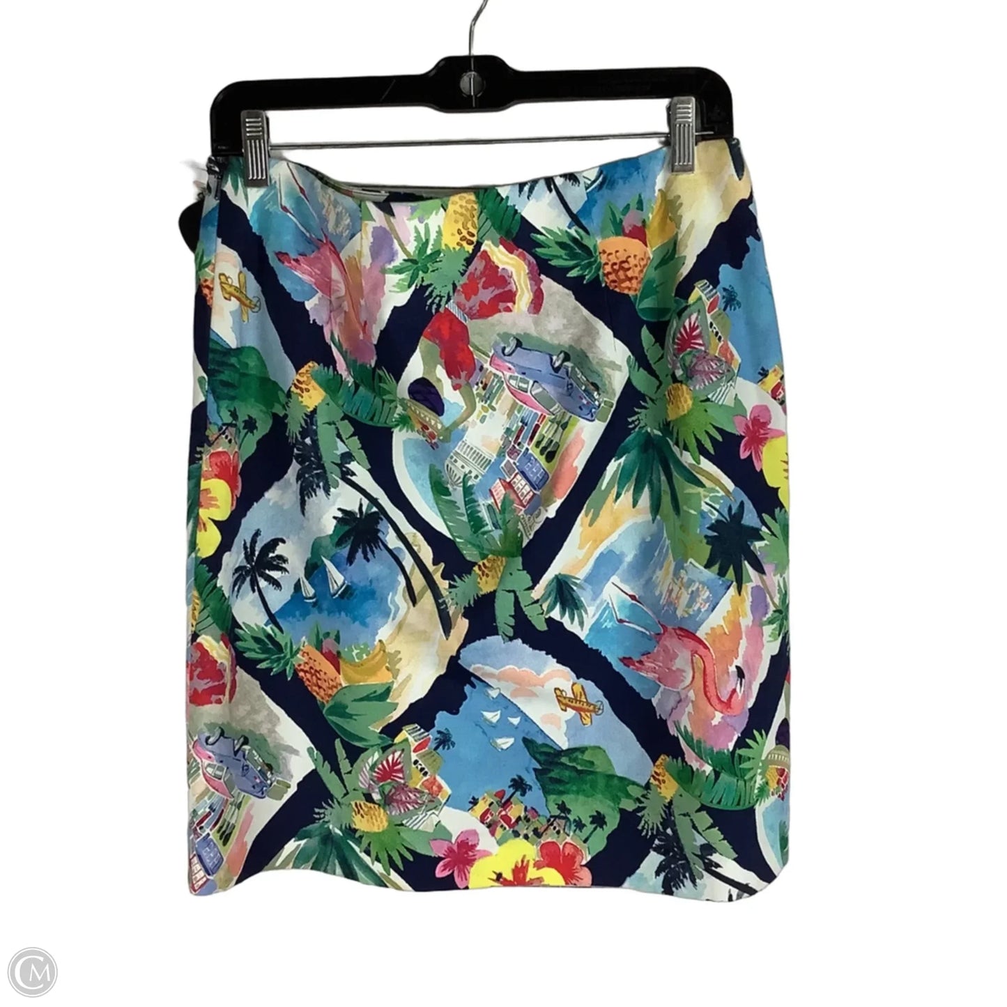 Skirt Midi By Talbots In Tropical Print, Size: 8