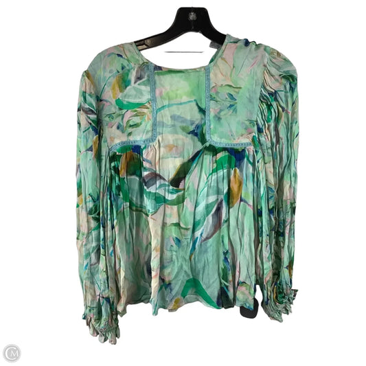 Top Long Sleeve By Bl-nk In Green, Size: S