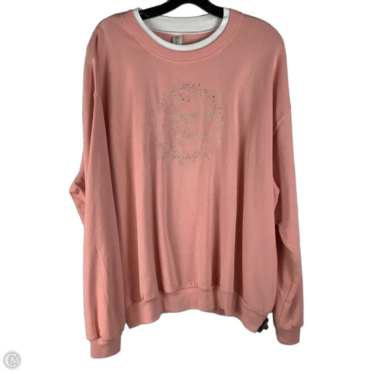 Sweatshirt Crewneck By Clothes Mentor In Pink, Size: 2x