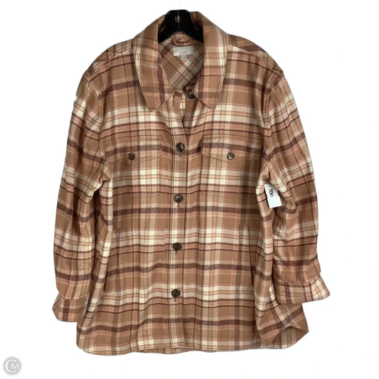 Jacket Shirt By Loft In Plaid Pattern, Size: Xl