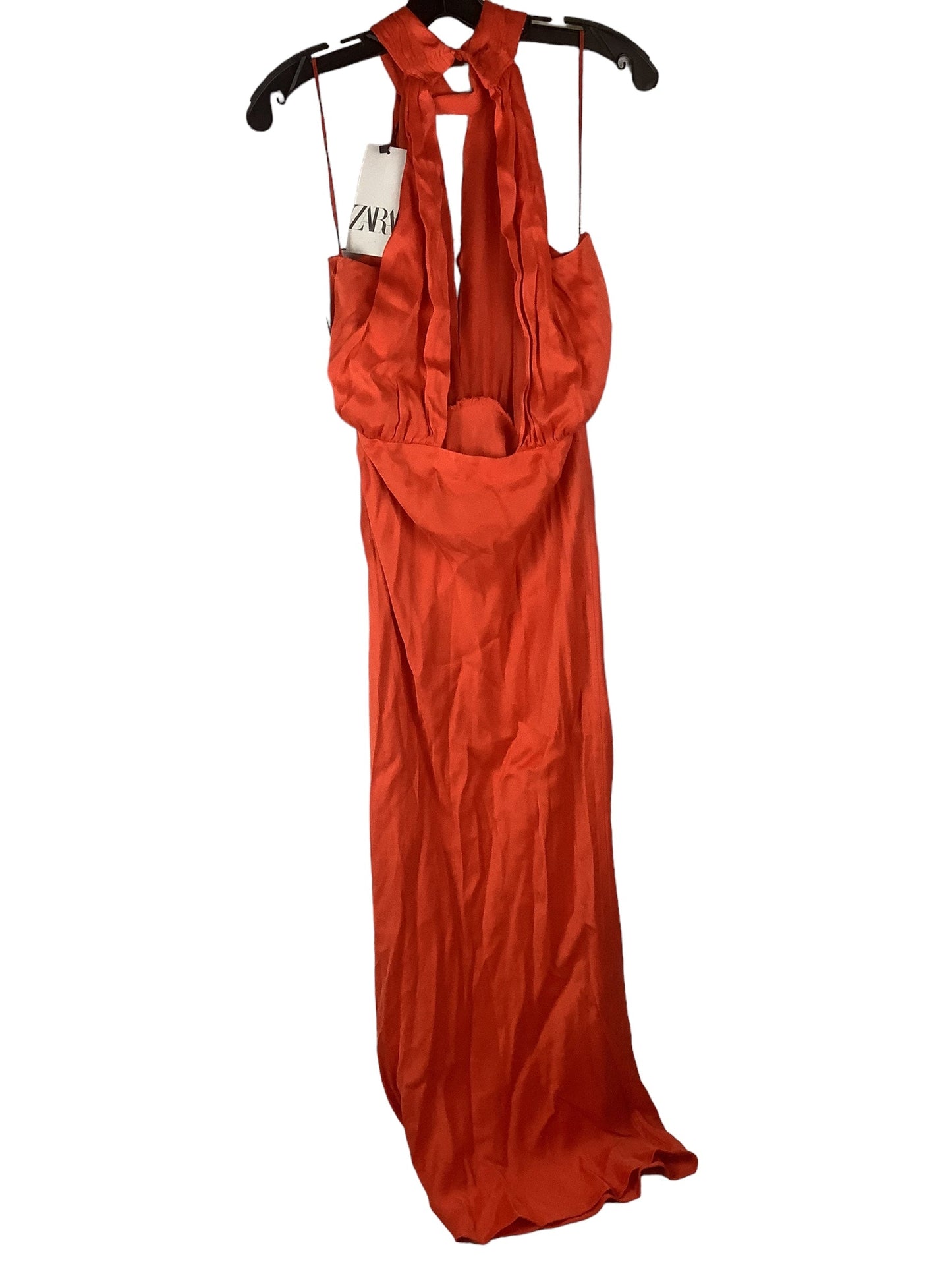 Orange Dress Party Long Zara, Size M