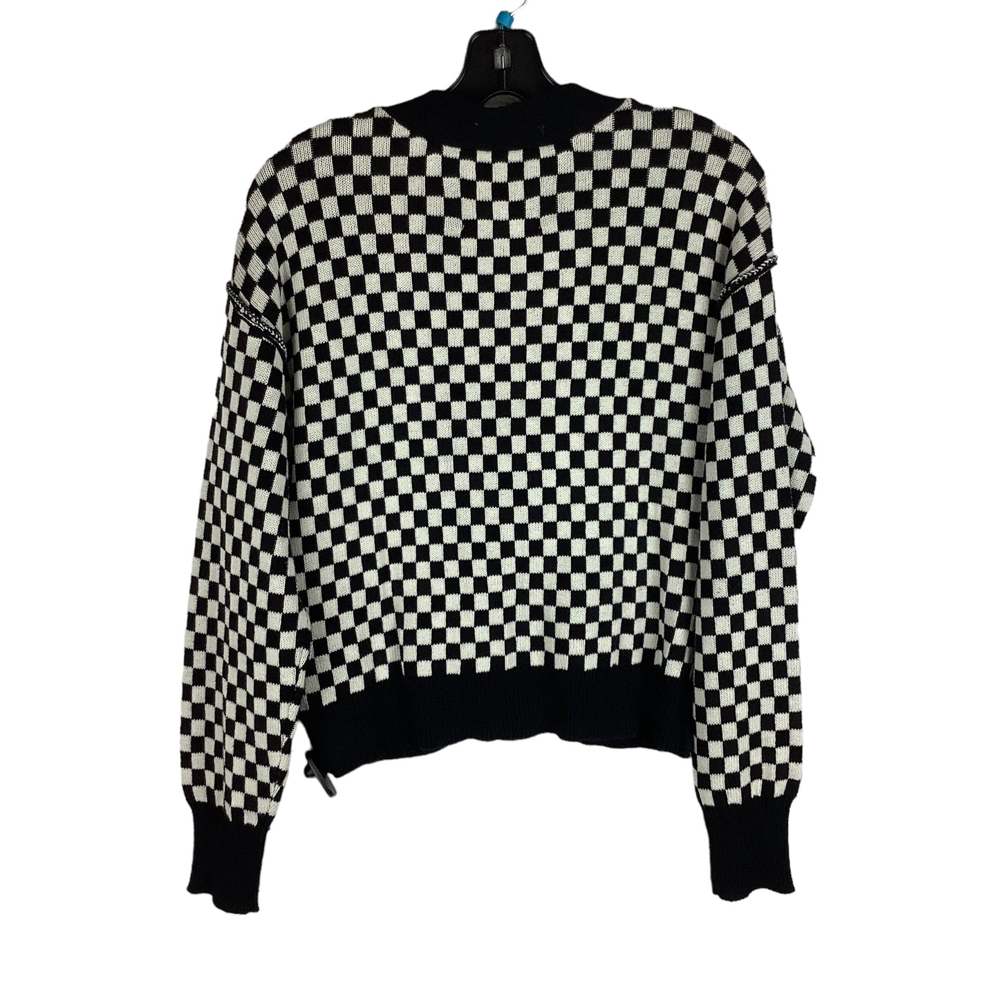 Black & White Sweater Cardigan Designer Pistola, Size S