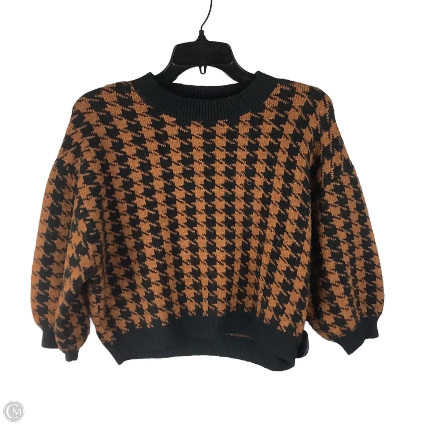 Sweater Short Sleeve By Astr The Label In Checkered Pattern, Size: Xs