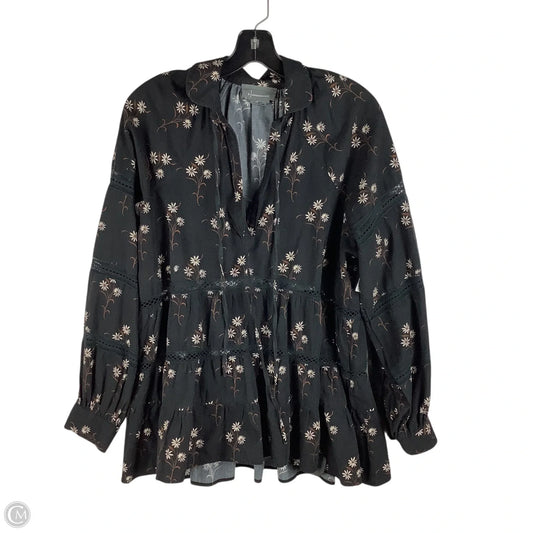 Top Long Sleeve By Anthropologie In Black, Size: M