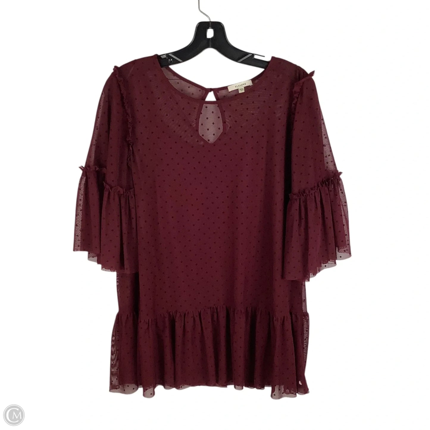 Top Long Sleeve By Pleione In Red, Size: M