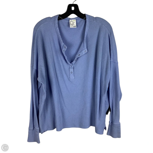 Top Long Sleeve By Aerie In Blue, Size: L