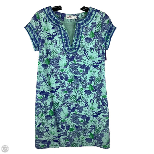 Dress Casual Midi By Vineyard Vines In Blue & Green, Size: Xs