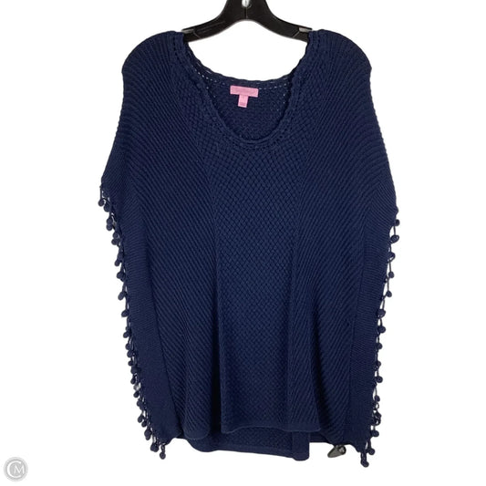 Poncho Designer By Lilly Pulitzer In Navy, Size: S