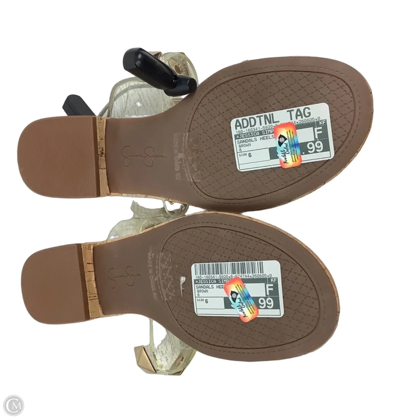 Sandals Heels Block By Jessica Simpson In Brown, Size: 6
