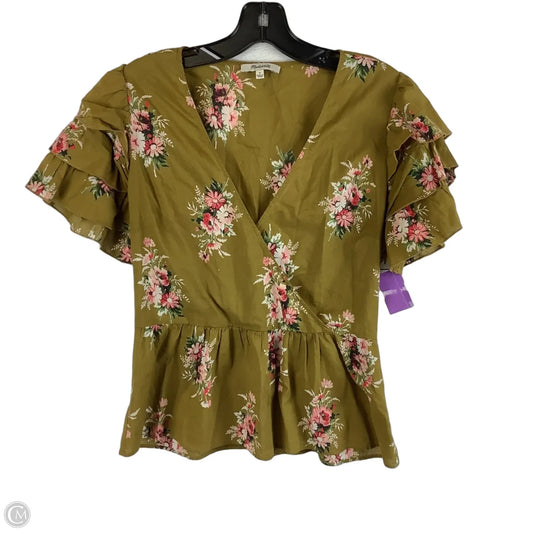 Top Short Sleeve By Madewell In Floral Print, Size: 4