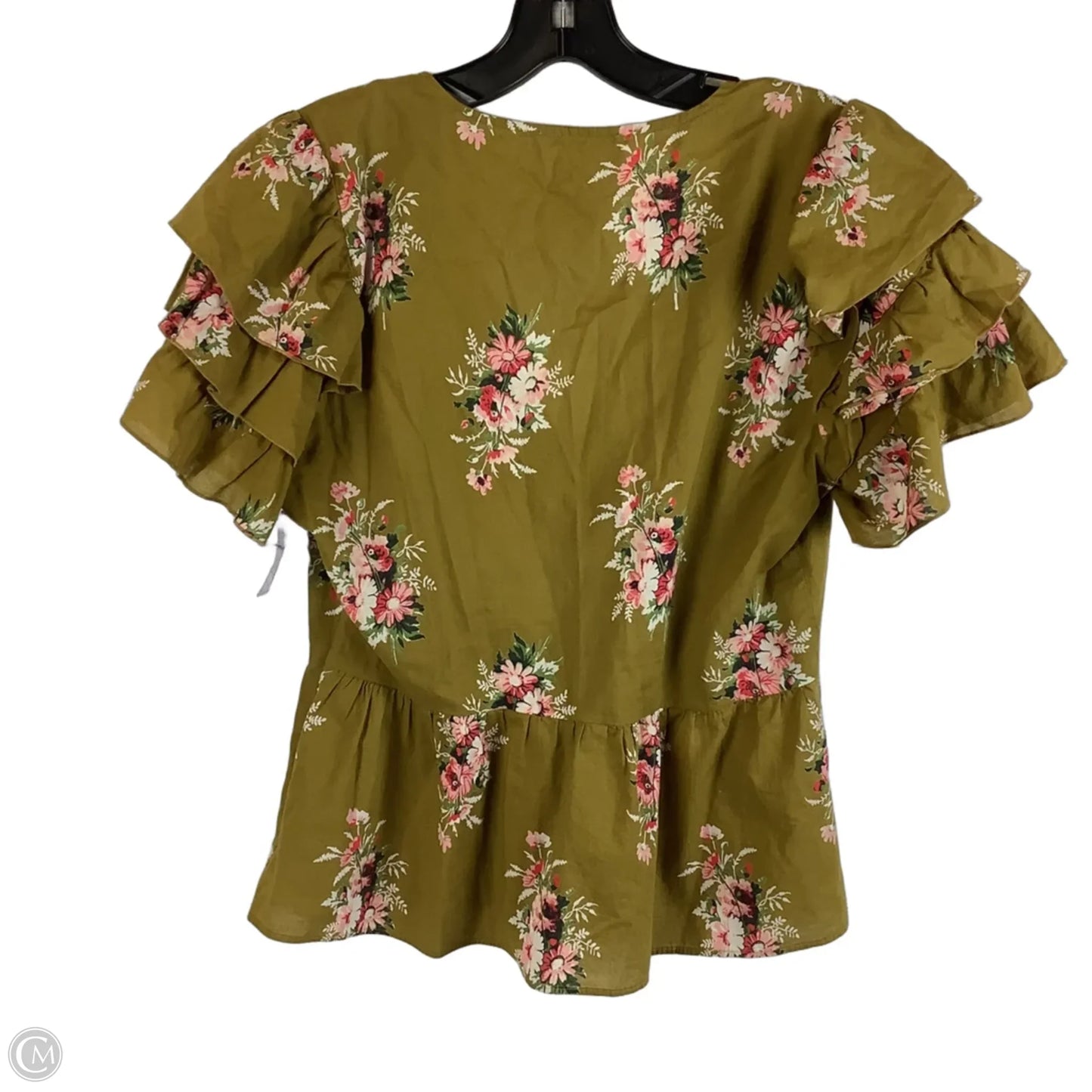 Top Short Sleeve By Madewell In Floral Print, Size: 4
