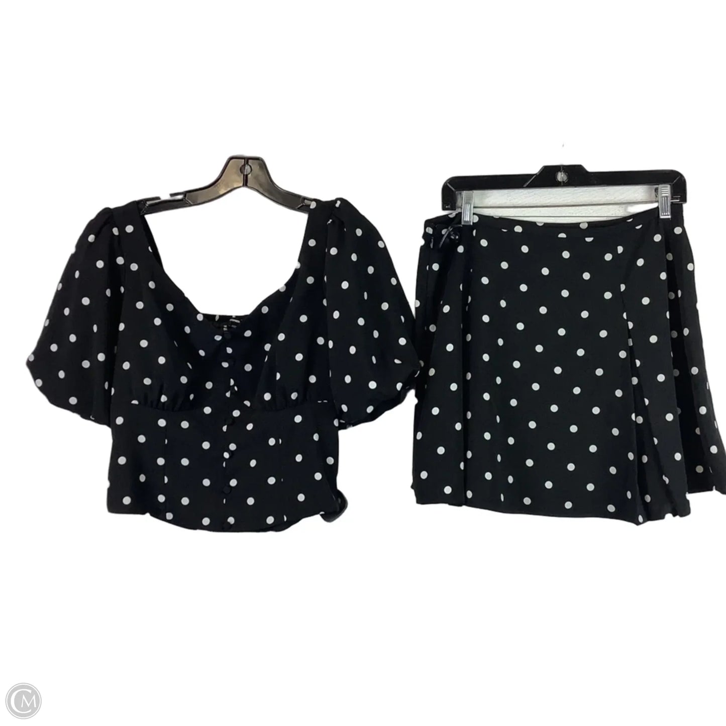 Skirt Set 2pc By Express In Polkadot Pattern, Size: M