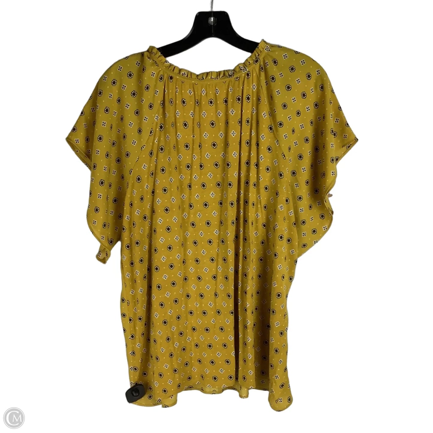 Top Short Sleeve By Loft In Yellow, Size: M