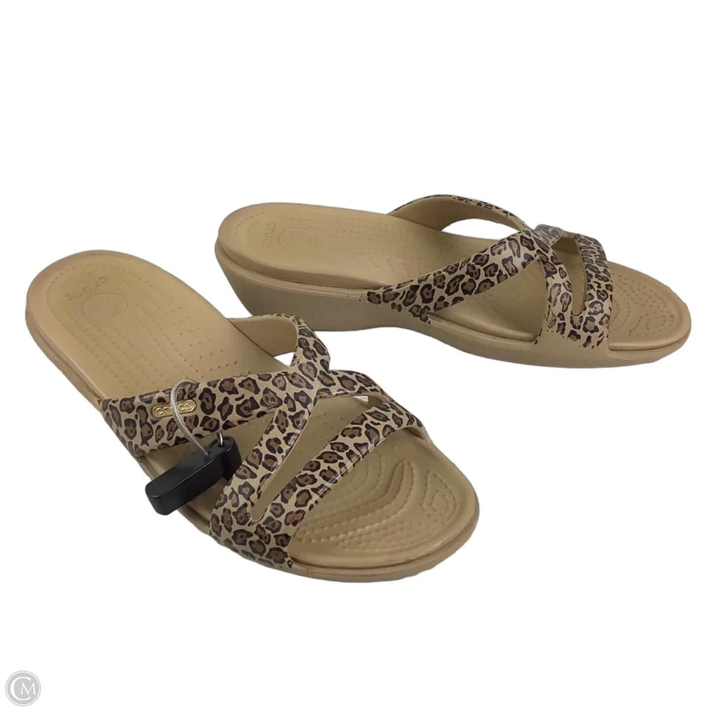Sandals Flats By Crocs In Brown, Size: 9