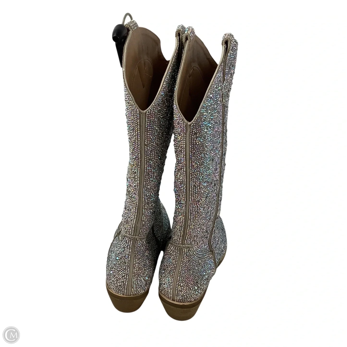 Boots Mid-calf Heels By Madden Girl In Silver, Size: 10