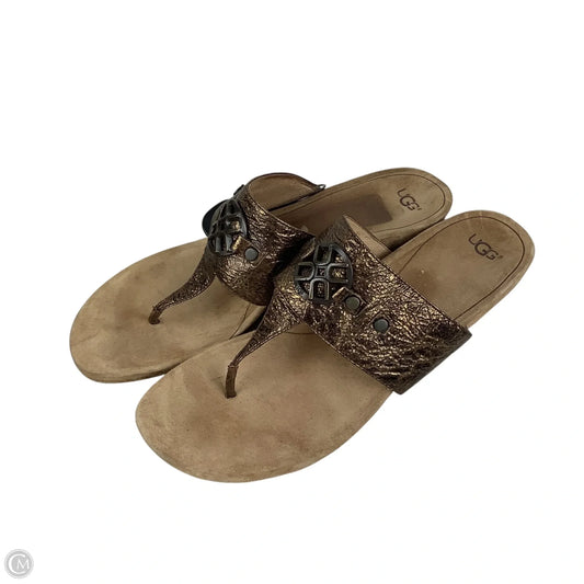 Sandals Designer By Ugg In Brown, Size: 11