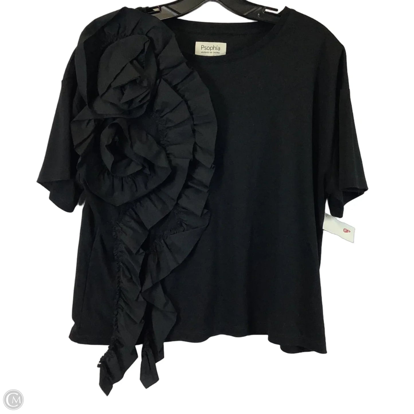 Top Short Sleeve By Cmb In Black, Size: S