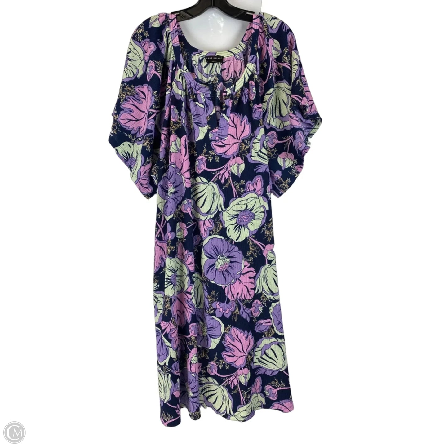 Dress Casual Midi By Lane Bryant In Blue & Purple, Size: 26