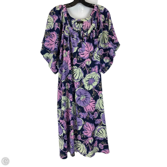 Dress Casual Midi By Lane Bryant In Blue & Purple, Size: 26
