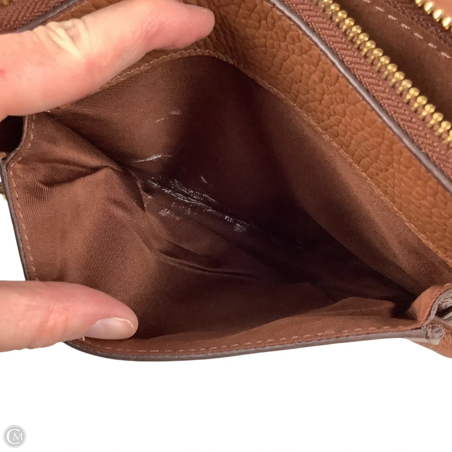 Crossbody Leather By Fossil, Size: Medium