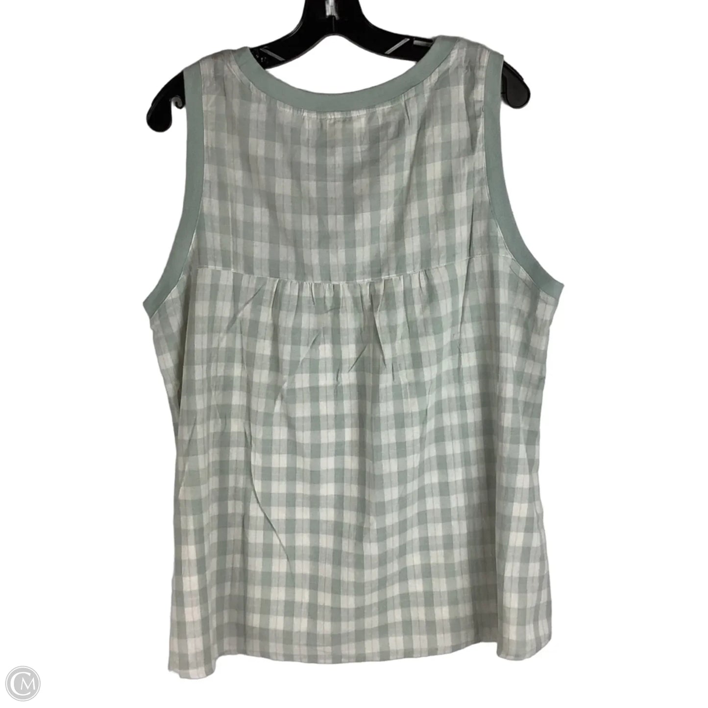 Top Sleeveless By Cotton Bleu In Checkered Pattern, Size: Xl