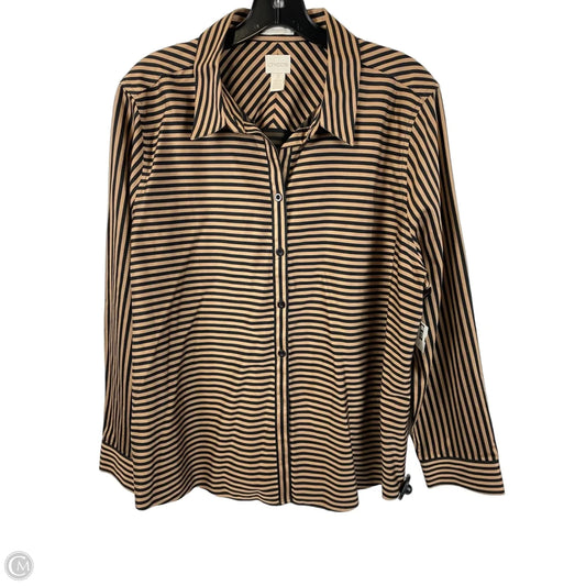 Top Long Sleeve By Chicos In Striped Pattern, Size: 3x