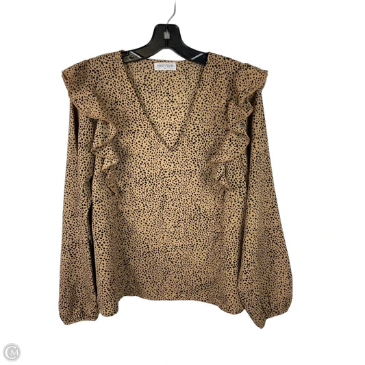 Top Long Sleeve By Vestique In Polkadot Pattern, Size: M