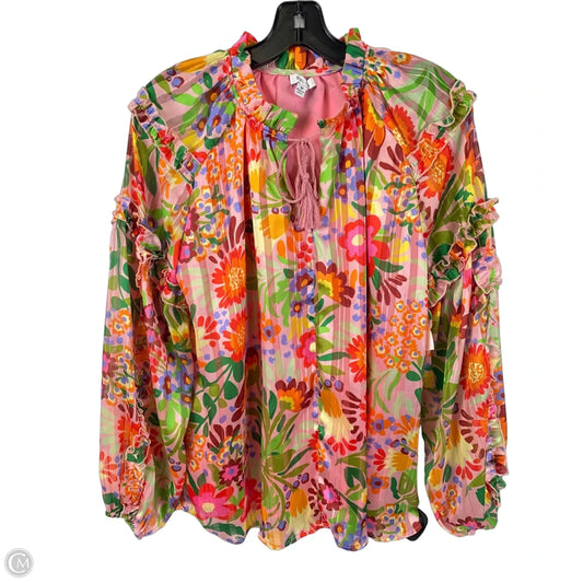 Top Long Sleeve By Clothes Mentor In Multi-colored, Size: M
