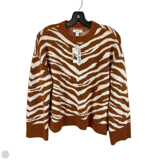 Sweater By Nine West In Brown & White, Size: M