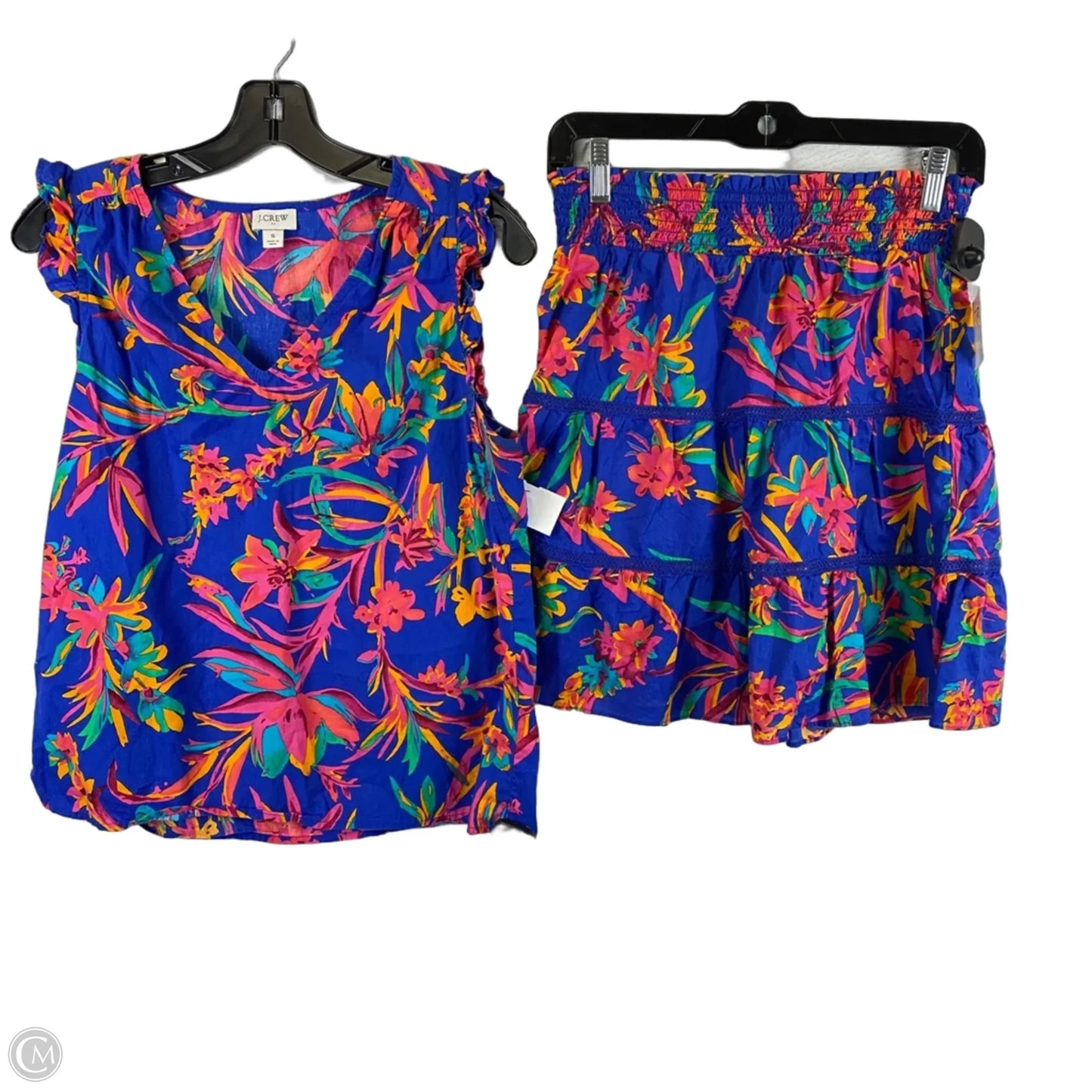 Skirt Set 2pc By J. Crew In Multi-colored Bottom XS Top S
