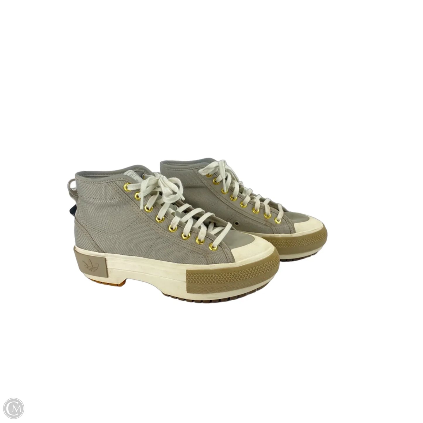 Shoes Sneakers By Adidas In Green & Grey, Size: 8