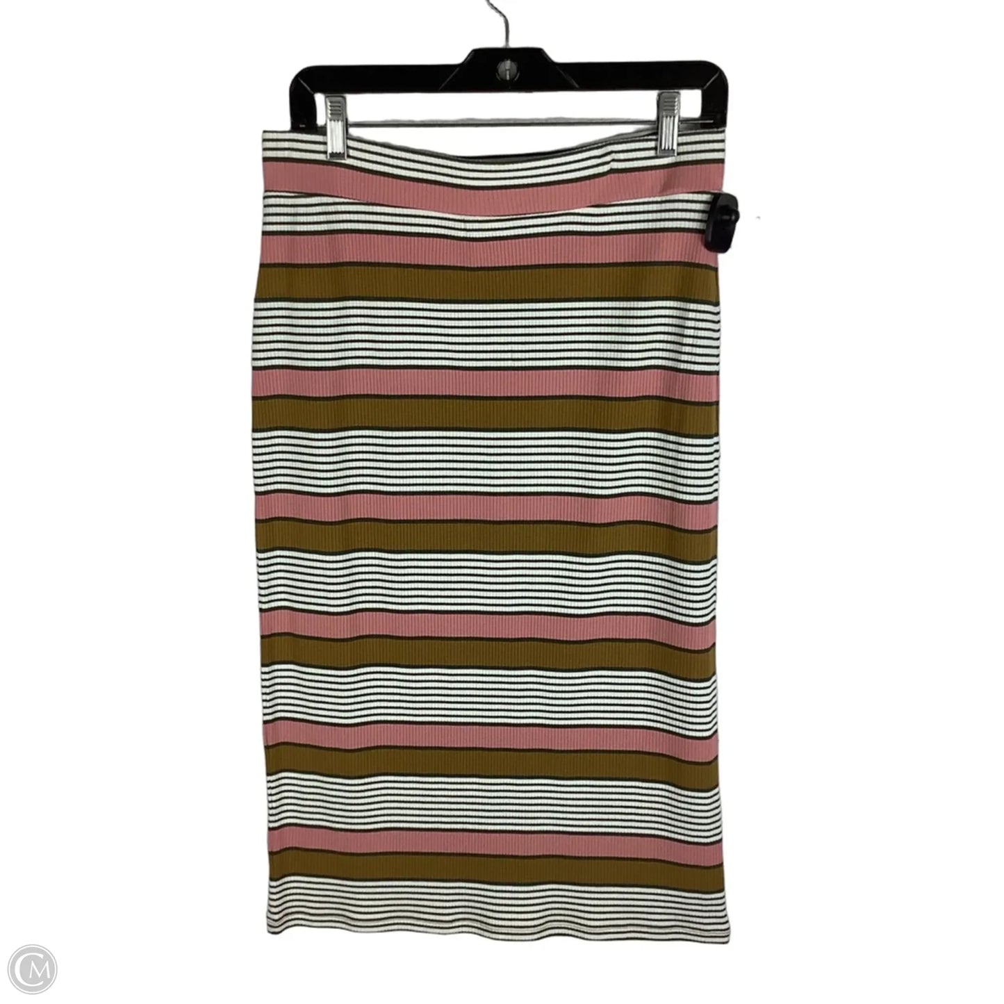 Skirt Midi By Loft In Striped Pattern, Size: M