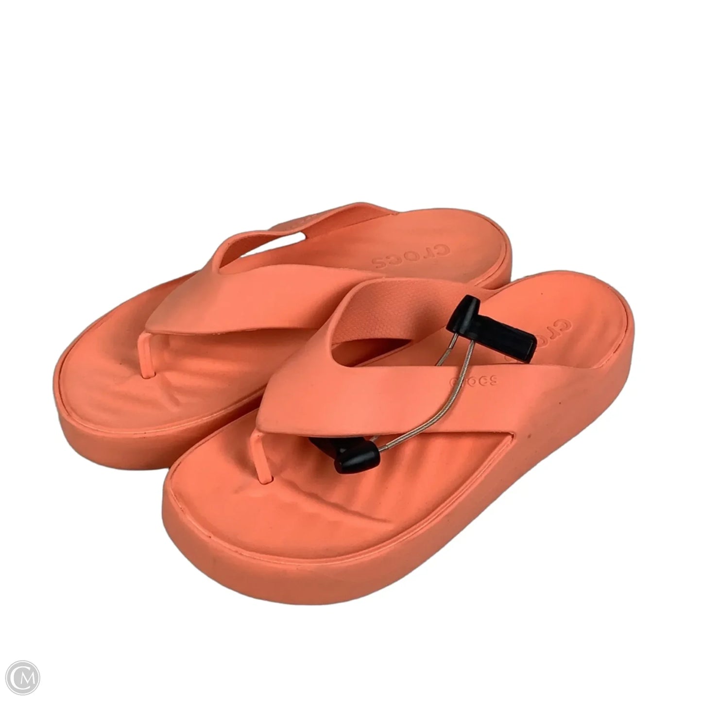 Sandals Flats By Crocs In Orange, Size: 10