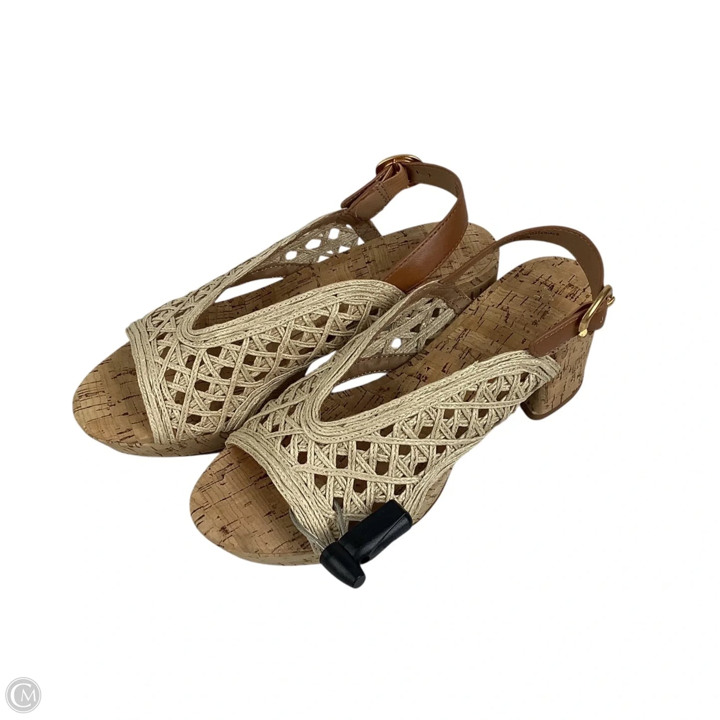 Sandals Heels Block By Aerosoles In Beige, Size: 7.5