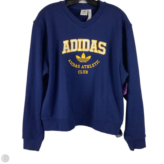 Sweatshirt Collar By Adidas In Blue, Size: L