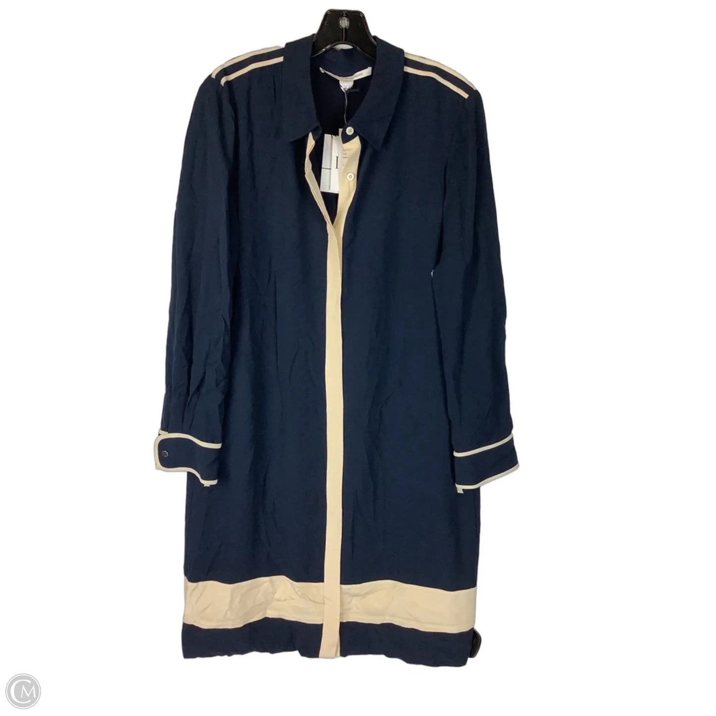 Dress Designer By Diane Von Furstenberg In Blue & Cream, Size: 12
