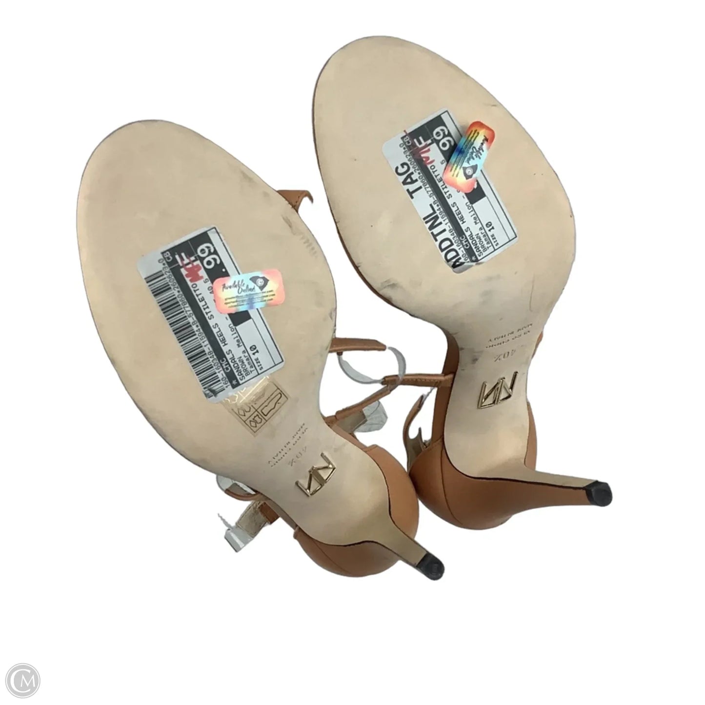 Sandals Heels Stiletto By Cmc In Brown, Size: 10