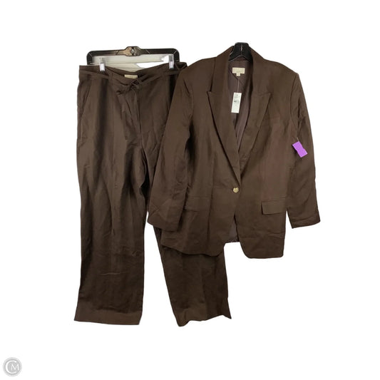 Pants Suit 2pc By Loft In Brown, Size: 14