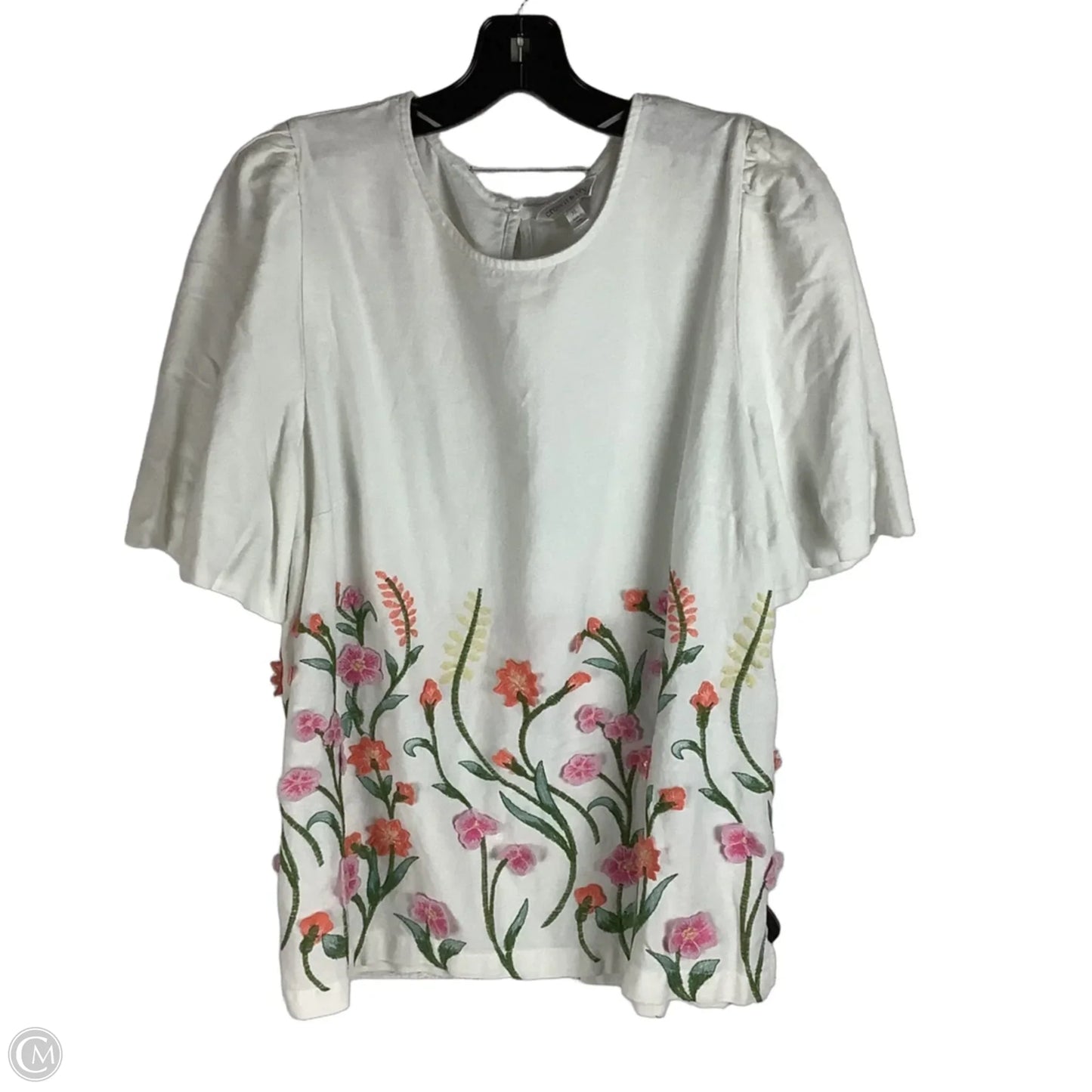 Top Short Sleeve By Crown And Ivy In White, Size: Xl