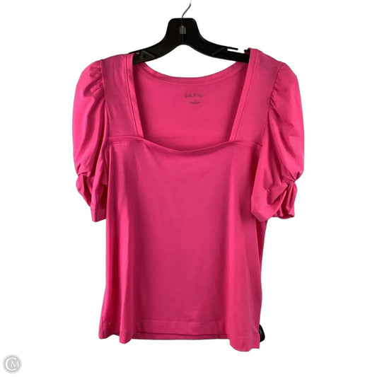 Top Short Sleeve Designer By Lilly Pulitzer In Pink, Size: M