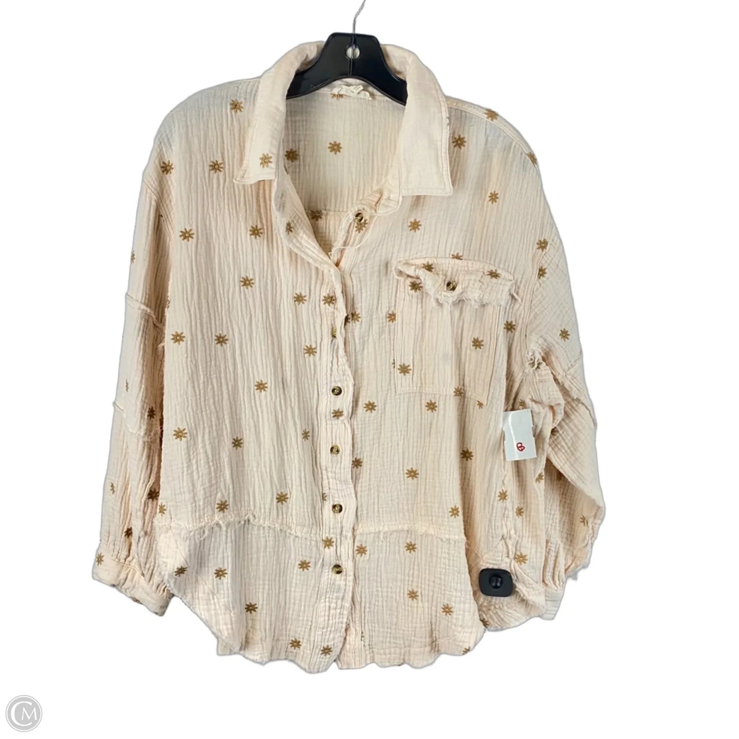 Top Long Sleeve By Easel In Cream, Size: S