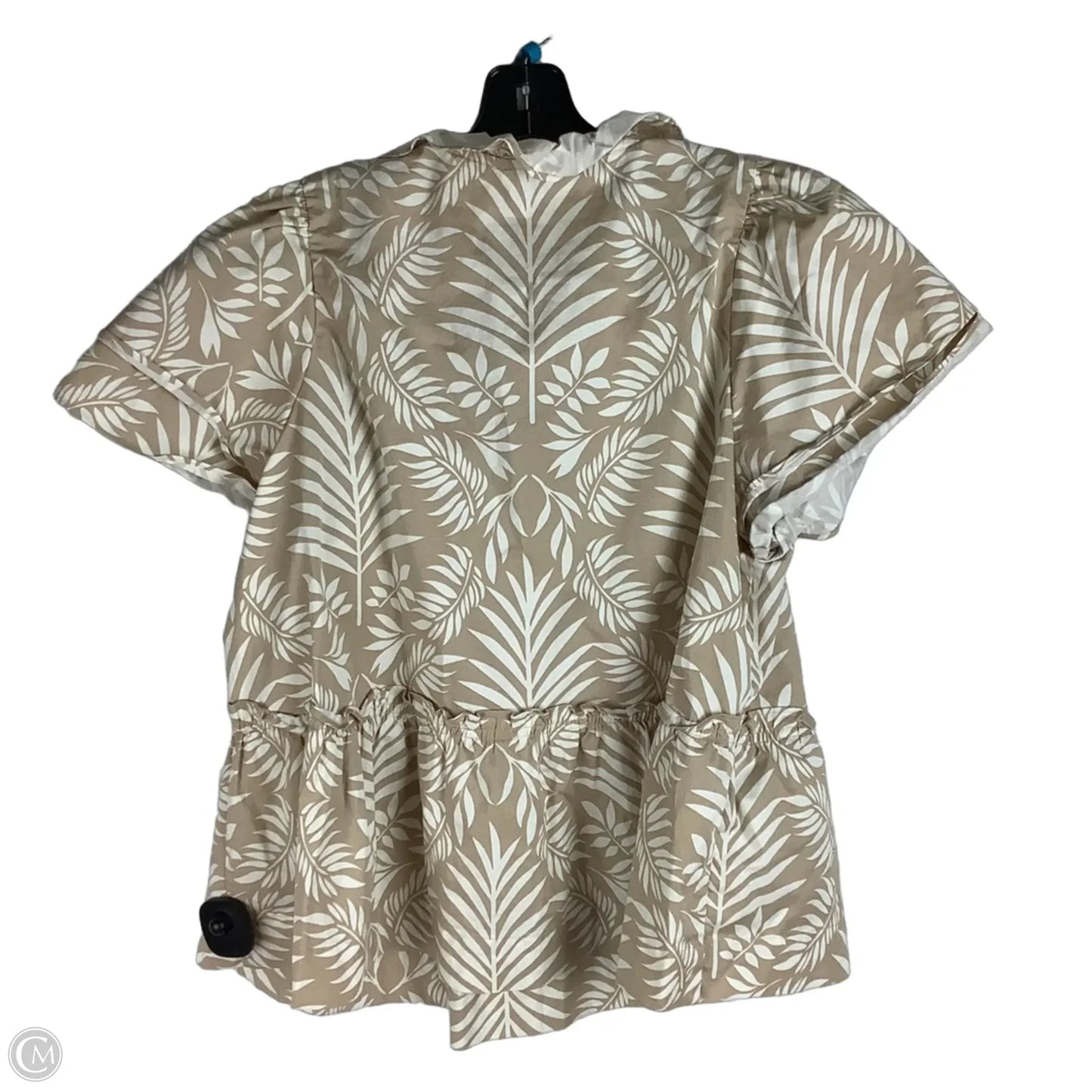 Top Short Sleeve By Crown And Ivy In Cream & Tan, Size: L