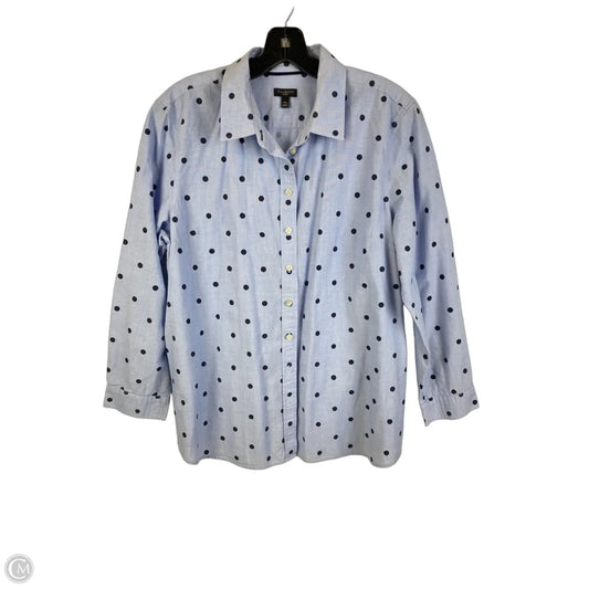 Top Long Sleeve By Talbots In Polkadot Pattern, Size: Xlp