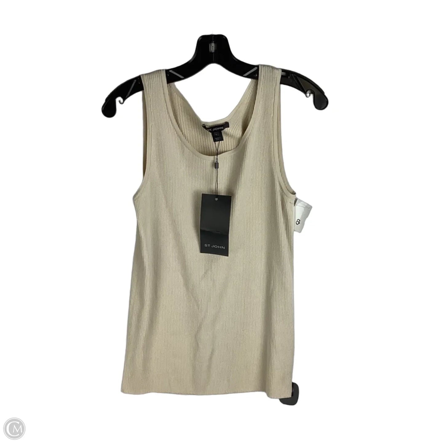 Top Sleeveless Designer By St. John In Beige, Size: L