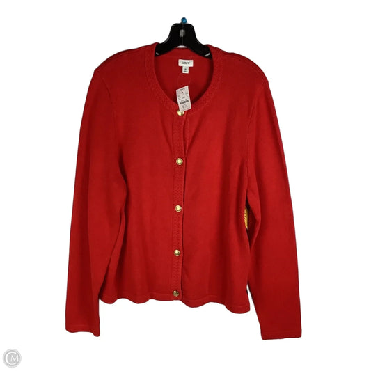 Sweater Cardigan By J. Crew In Red, Size: Xl